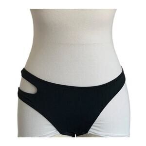 Larissa Minato Resort Wear Black Cut Out Bathing Suit Bikini Bottom NWT Small